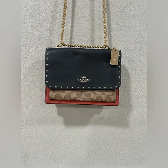 Coach Klare Crossbody Bag In Signature With Rivets - Picture 5 of 16